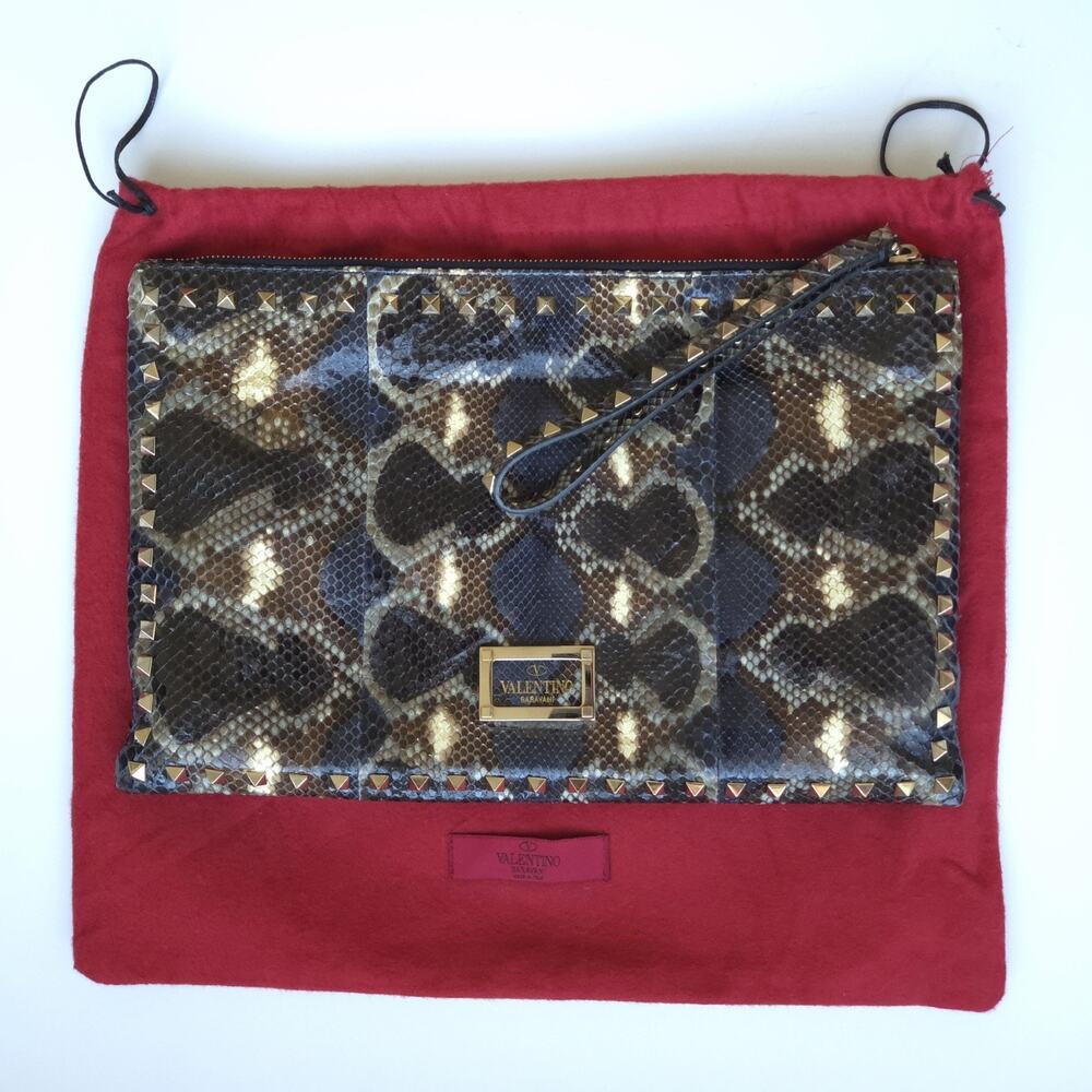 Valentino Multicolor Python Rockstud Clutch - Picture 8 of 8
